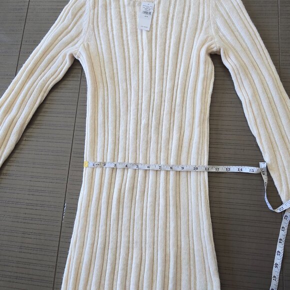 American Eagle Ribbed Knit Long Sleeve Sweater Dress - Beige - Picture 10 of 11